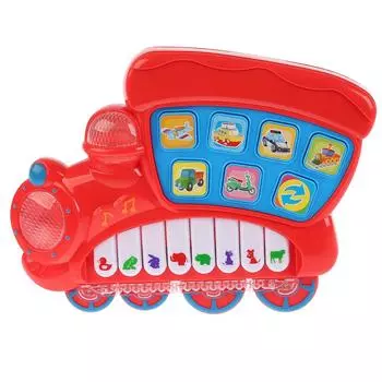 Обучающее пианино-паровозик со стихами М. Дружининой, учим животных и транспорт