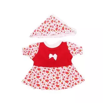 Одежда для куклы Карапуз, 40-42 см - Платье с косынкой, цвет красный