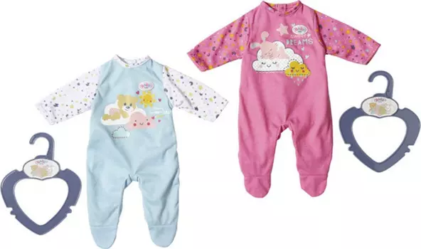 Одежда для куклы My Little Baby born - Ночные комбинезончики, 36 см, вешалка, 2 вида (Zapf Creation, 826