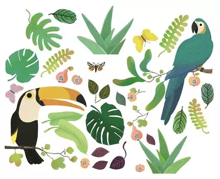 Оконные наклейки - Джунгли, 30 шт.