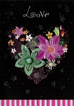 Открытка - Цветочное сердце, с конвертом