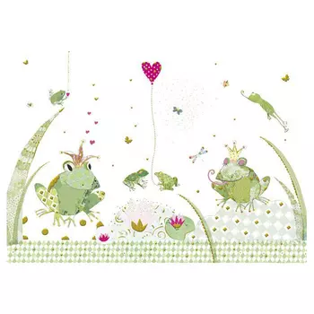 Открытка - Королевская семья лягушек, с конвертом