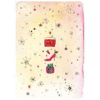 Открытка - Подарки и туфля, с конвертом