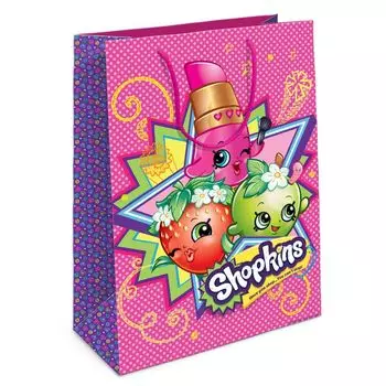 Пакет подарочный из серии Шопкинс, 35 х 25 х 9 см.