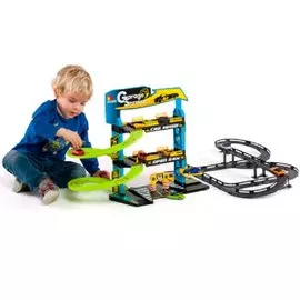 Паркинг с треком и 5-ю машинками, 3 уровня