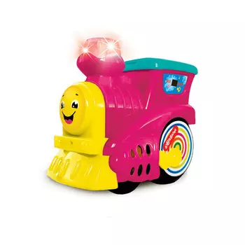 Паровозик музыкальный малиновый