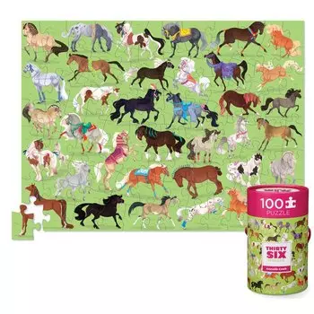 Пазл 100 деталей – Лошади
