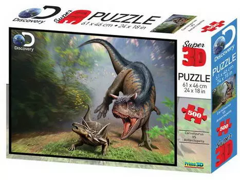 Пазл 3D 500 - Карнотавр против антарктопельты