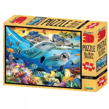 Пазл 3D 500 - Закат на острове