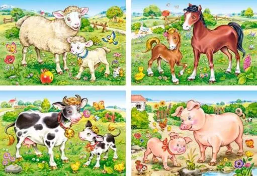 Пазл Castorland 4 в 1 , Домашние животные