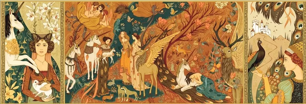 Пазл – Дама и единорог. 500 деталей