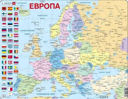 Пазл – Европа, русский 70 деталей