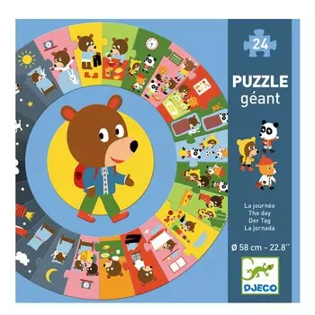 Пазл гигант - Мой день, 24 детали