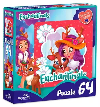 Пазл Энчантималс Данэсса Оленни и Спринт, 64 детали, магнитик