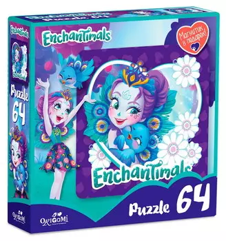 Пазл Энчантималс Пэттер Павлина и Флэп, 64 детали, магнитик