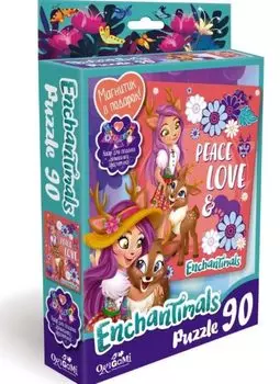 Пазл Энчантималс Peace and Love, 90 деталей, магнитик в подарок