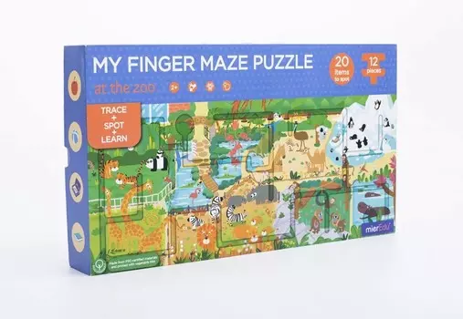 Пазл-лабиринт пальчиковый. В зоопарке
