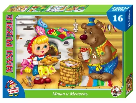 Пазл макси «В гостях у сказки. Маша и медведь», 16 элементов