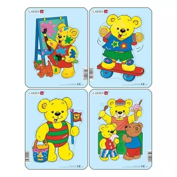 Пазл – Медвежата, 4 вида, 5 деталей