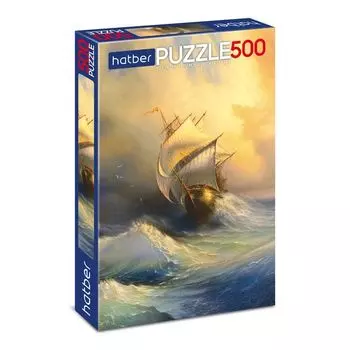 Пазл Premium 500 элементов размер 34 х 46 см - Парусник на волнах