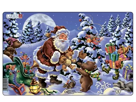 Пазл - Санта-Клаус, 2 вида, 15 деталей