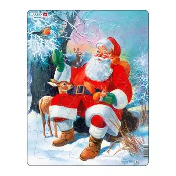 Пазл - Санта с животными, 32 детали