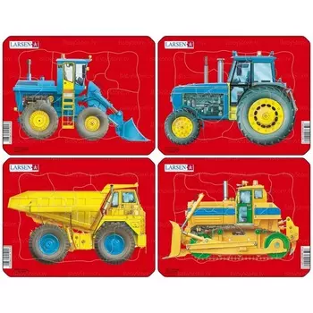 Пазл - Трактор, самосвал, 4 вида