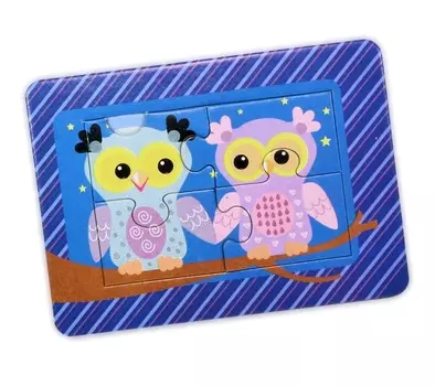 Пазл в рамке – Совята, 4 элемента