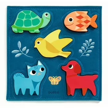 Пазл-вкладка - Котёнок и друзья, с 5 фигурками