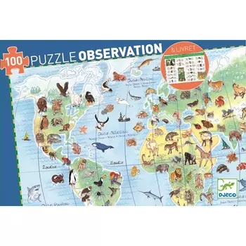 Пазл - Животные мира с буклетом