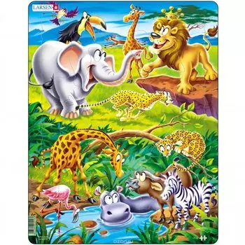 Пазл - Животные сафари, 18 деталей
