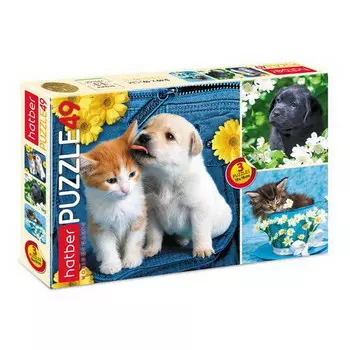 Пазлы 49 элементов – 3 картинки, Маленькие друзья