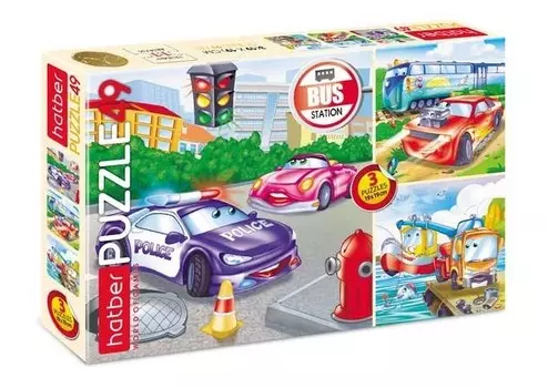 Пазлы 49 элементов – 3 картинки, Тачки