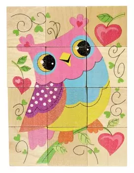 Пазлы деревянные для малышей – Совушка, 12 элементов