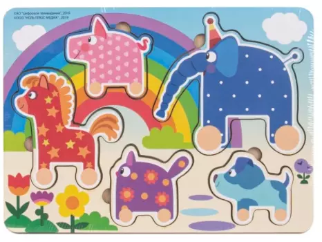 Пазлы - Деревяшки, цветные