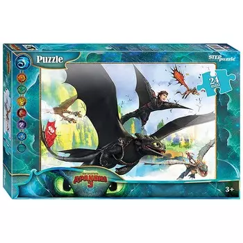 Пазлы – Как приручить Дракона-3, макси, 24 детали