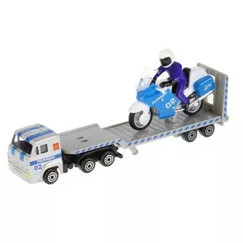 Перевозчик Камаз с мотоциклом на прицепе, металлический