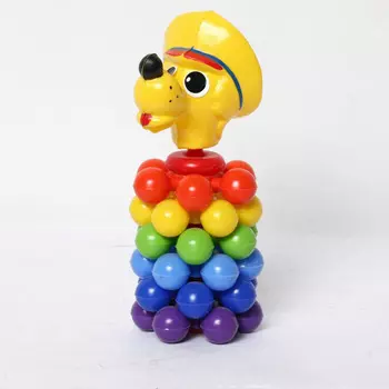 Пирамида-мини - Волчонок с шариками, 21 см