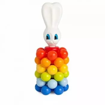 Пирамида-мини - Зайка с шариками, 22 см