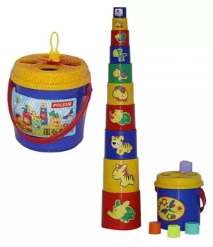 Пирамидка Занимательная, 16 элементов, в сеточке