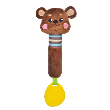 Пищалка с силиконовым прорезывателем - Мишка