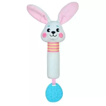 Пищалка с силиконовым прорезывателем Зайка