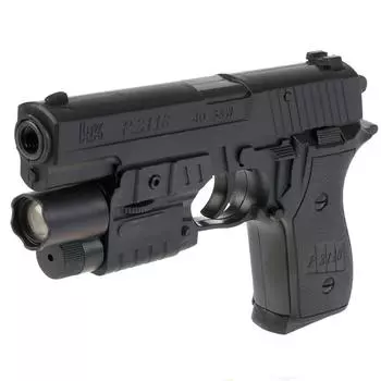 Пистолет с лазерным прицелом, фонариком, пульками