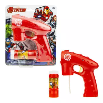 Пистолет с мыльными пузырями из серии Железный человек, свет, 60 мл., блистер