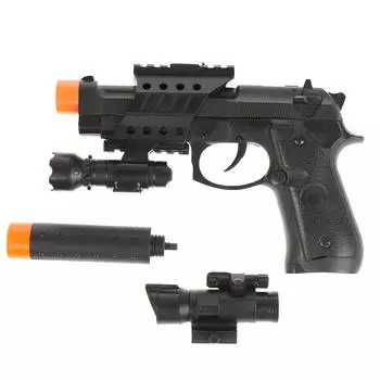 Пистолет с удостоверением, свет и звук