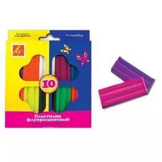 Пластилин флуоресцентный, 10 цветов