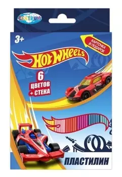 Пластилин - Hot Wheels, со стеком, 6 цветов