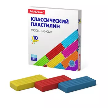 Пластилин классический ErichKrause® – Basic, 10 цветов, 160 г