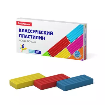 Пластилин классический ErichKrause® – Basic, 6 цветов, 96 г