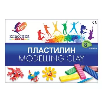 Пластилин - Классика - Детство, 8 цветов, стек, 160 грамм